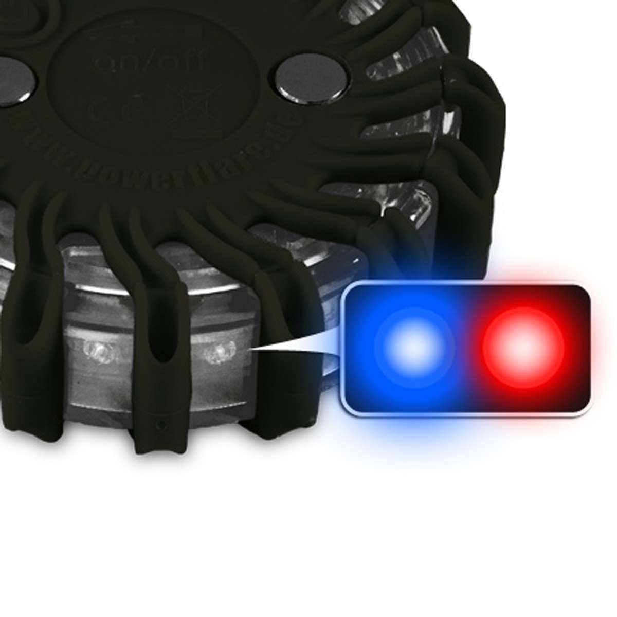 LED Signallicht, Powerflare, Akku-Version, schwarz