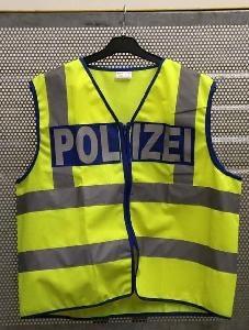 KarnevalsTeufel.de Spiel-Weste Polizei für Kinder Neon Verkehrspolizei  Kontrolleur mit oder ohne Zubehör Ordnungshüter Warnweste (Ohne Zubehör,  104/116) : : Spielzeug